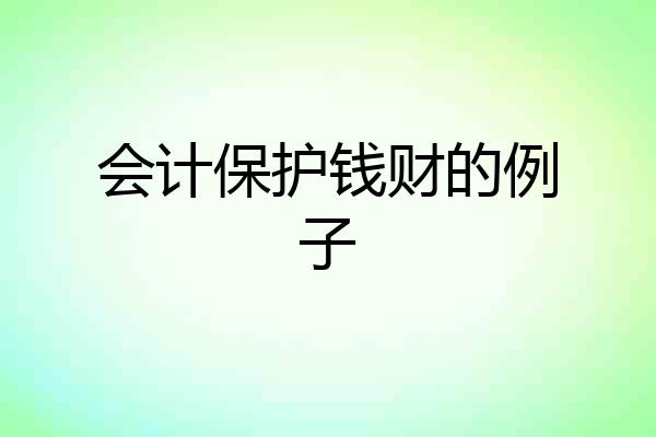 会计保护钱财的例子