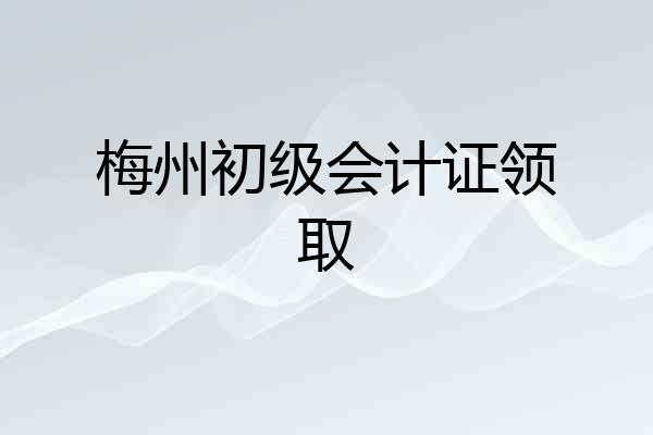 梅州初级会计证领取