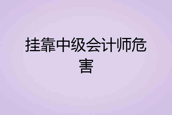 挂靠中级会计师危害