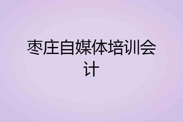 枣庄自媒体培训会计