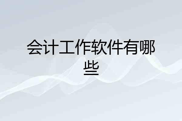 会计工作软件有哪些