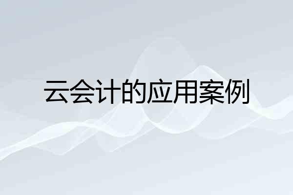 云会计的应用案例