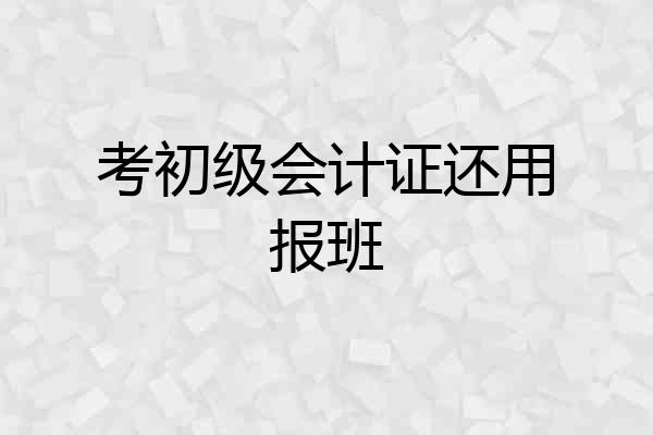 考初级会计证还用报班