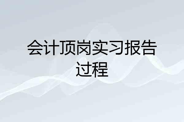 会计顶岗实习报告过程