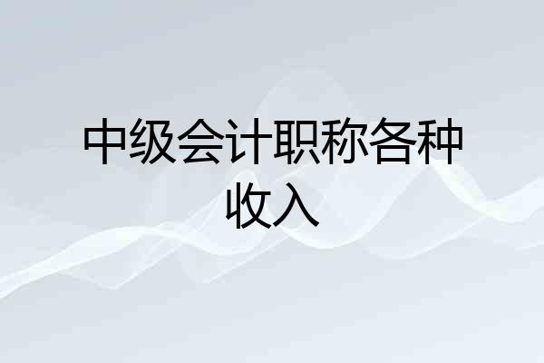 中级会计职称各种收入