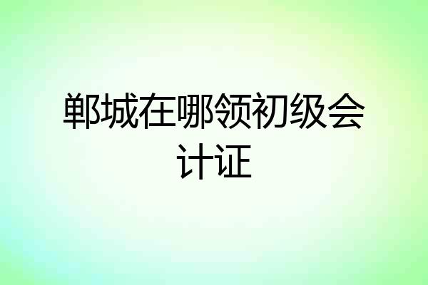郸城在哪领初级会计证