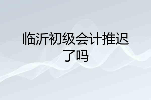 临沂初级会计推迟了吗