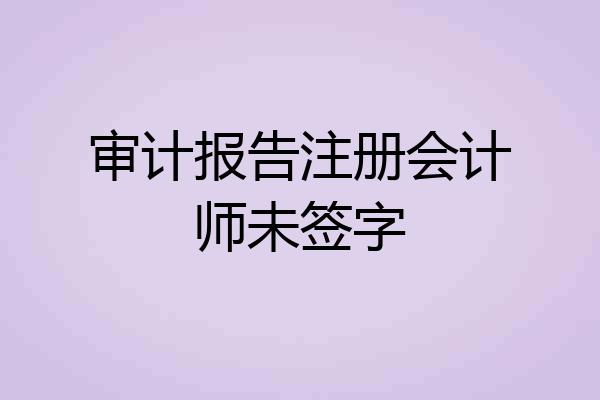 审计报告注册会计师未签字