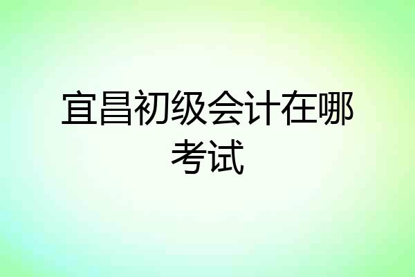 宜昌初级会计在哪考试
