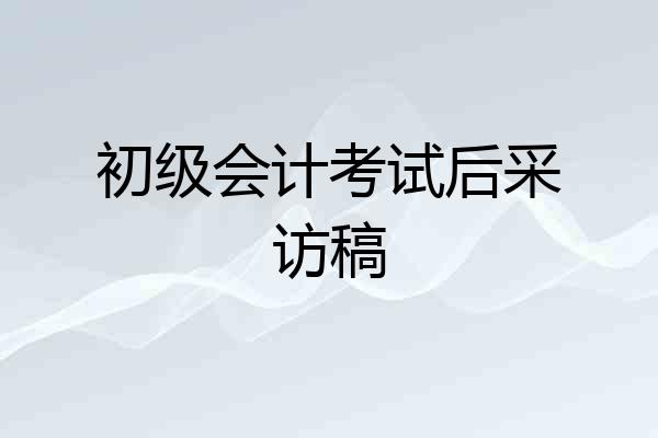 初级会计考试后采访稿