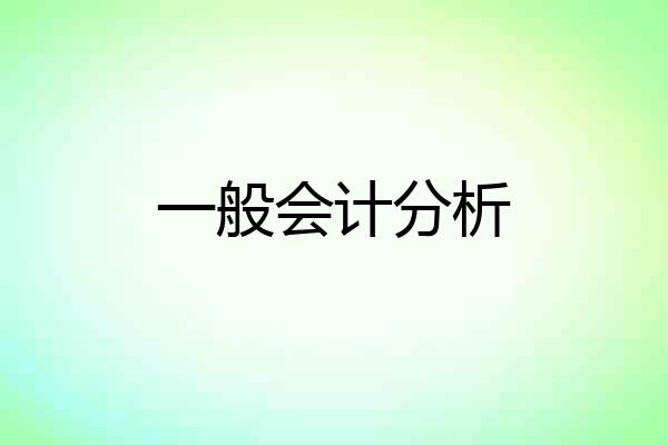 一般会计分析