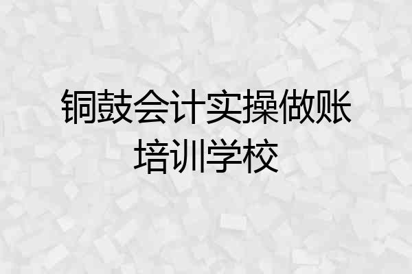 铜鼓会计实操做账培训学校