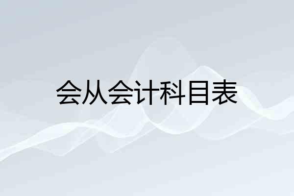 会从会计科目表