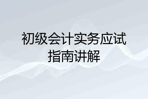 初级会计实务应试指南讲解