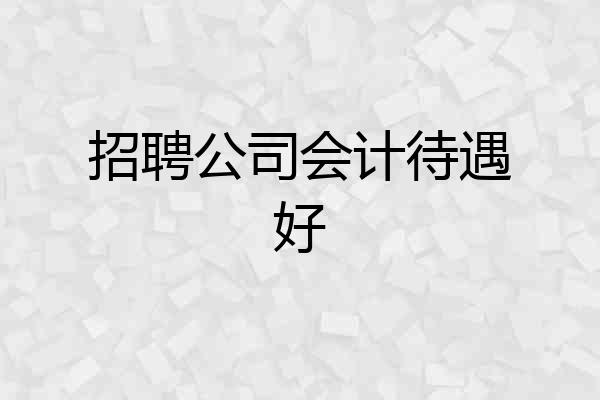 招聘公司会计待遇好