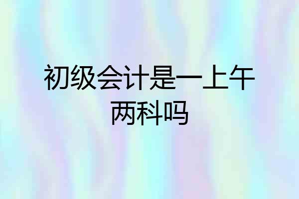 初级会计是一上午两科吗