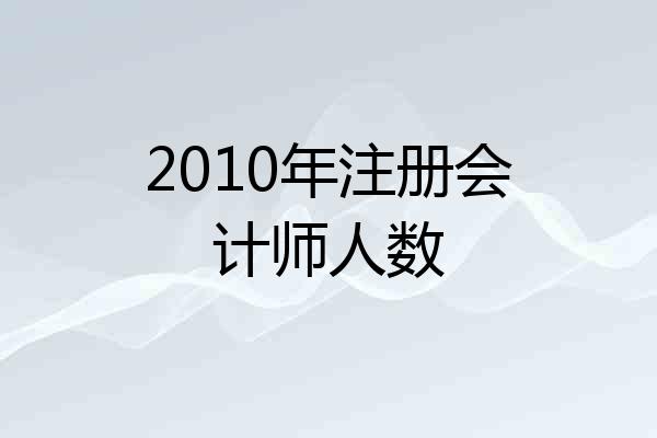 2010年注册会计师人数