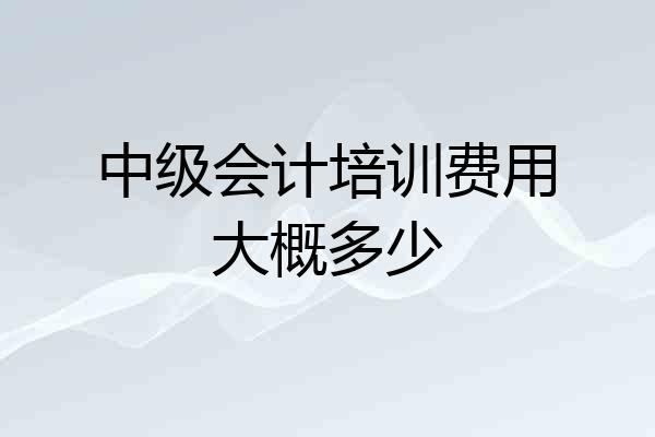 中级会计培训费用大概多少