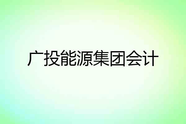 广投能源集团会计