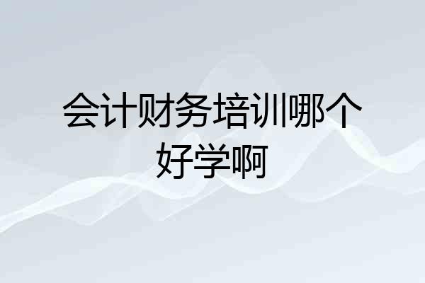 会计财务培训哪个好学啊