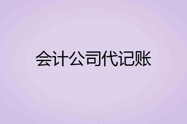 会计公司代记账