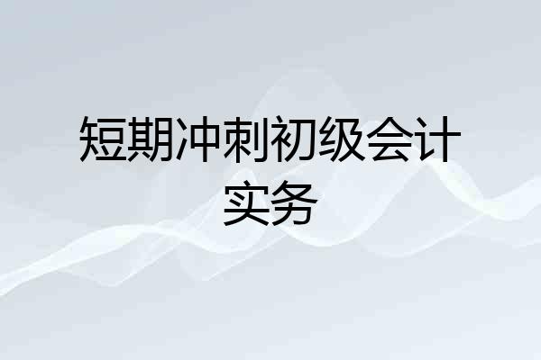 短期冲刺初级会计实务