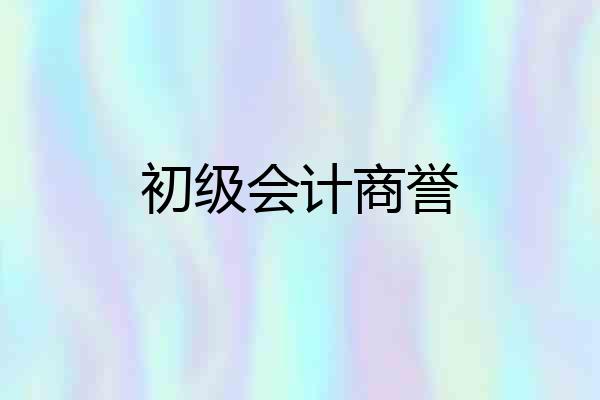 初级会计商誉