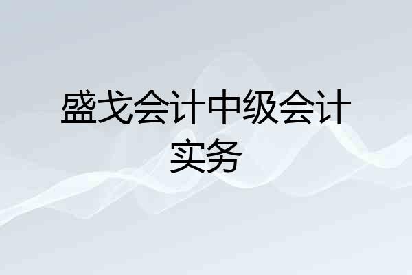 盛戈会计中级会计实务