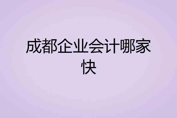 成都企业会计哪家快