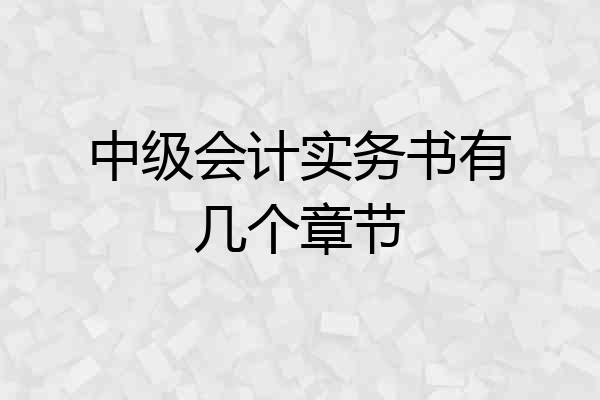 中级会计实务书有几个章节