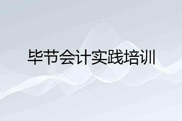 毕节会计实践培训