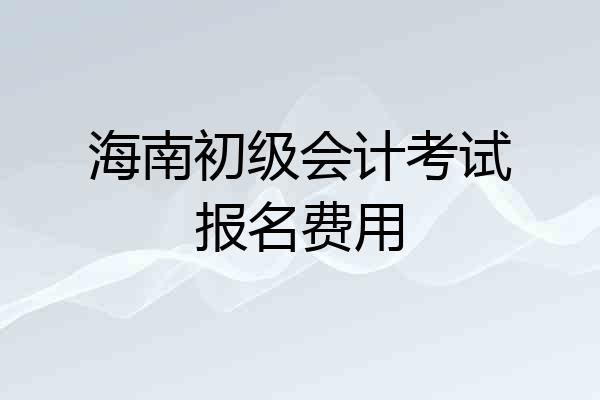 海南初级会计考试报名费用