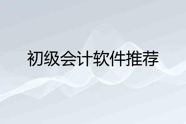 初级会计软件推荐