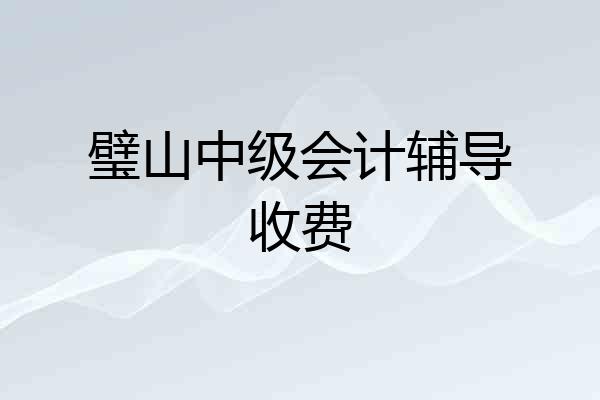 璧山中级会计辅导收费