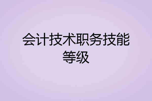 会计技术职务技能等级