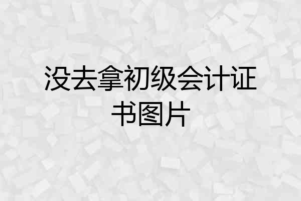 没去拿初级会计证书图片