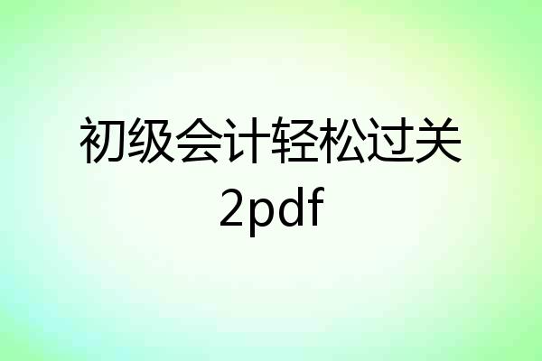 初级会计轻松过关2pdf