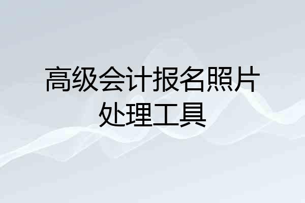 高级会计报名照片处理工具