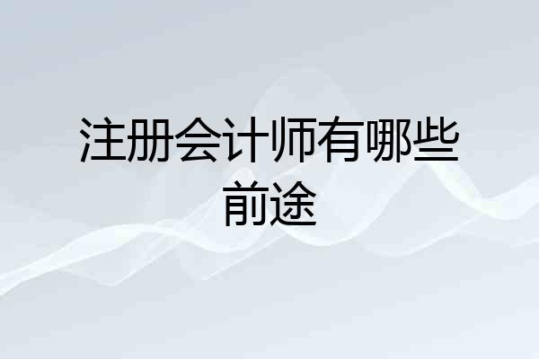注册会计师有哪些前途