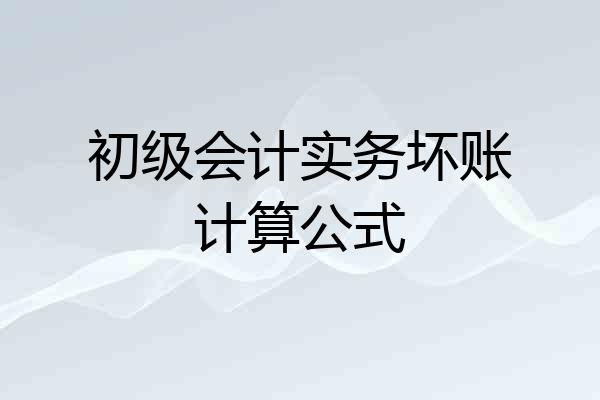 初级会计实务坏账计算公式