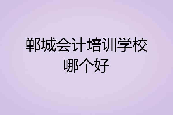 郸城会计培训学校哪个好