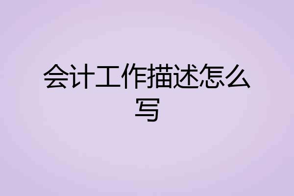 会计工作描述怎么写