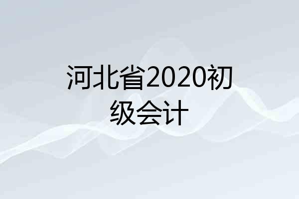 河北省2020初级会计