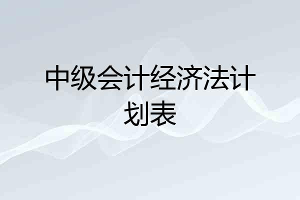 中级会计经济法计划表
