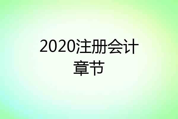 2020注册会计章节