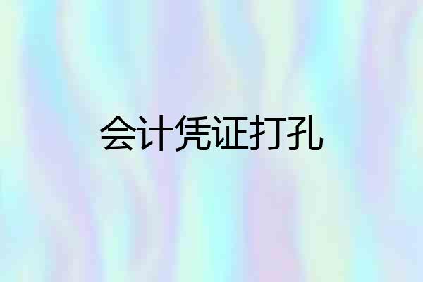会计凭证打孔