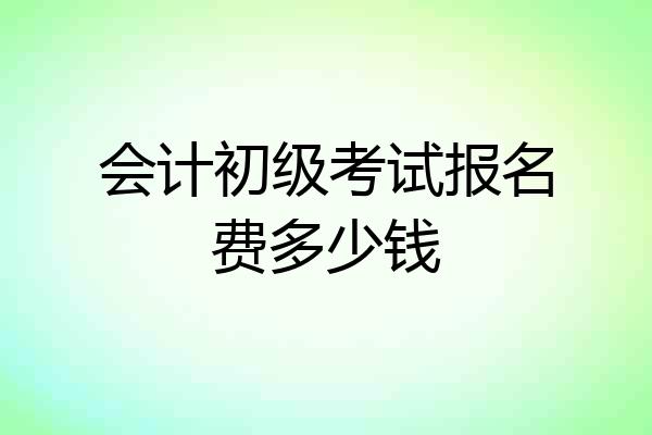 会计初级考试报名费多少钱