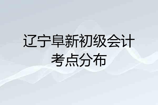 辽宁阜新初级会计考点分布