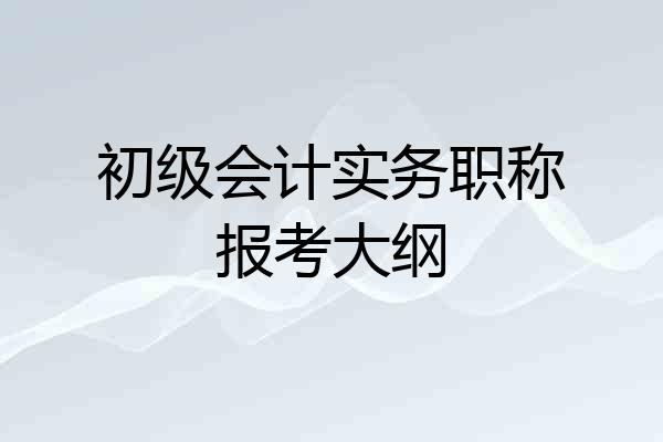 初级会计实务职称报考大纲