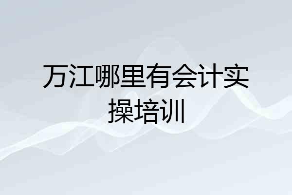 万江哪里有会计实操培训